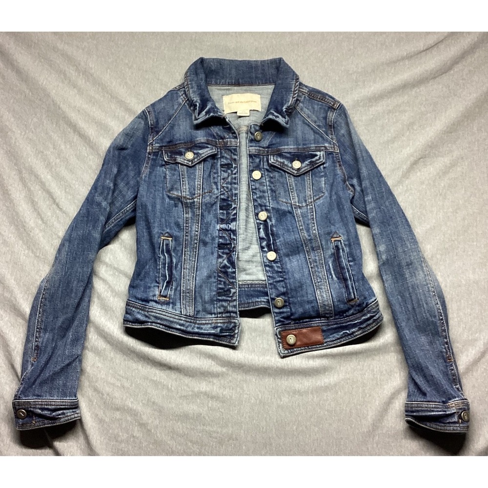Anthropologie Blue Denim Jean Jacket with Button Front